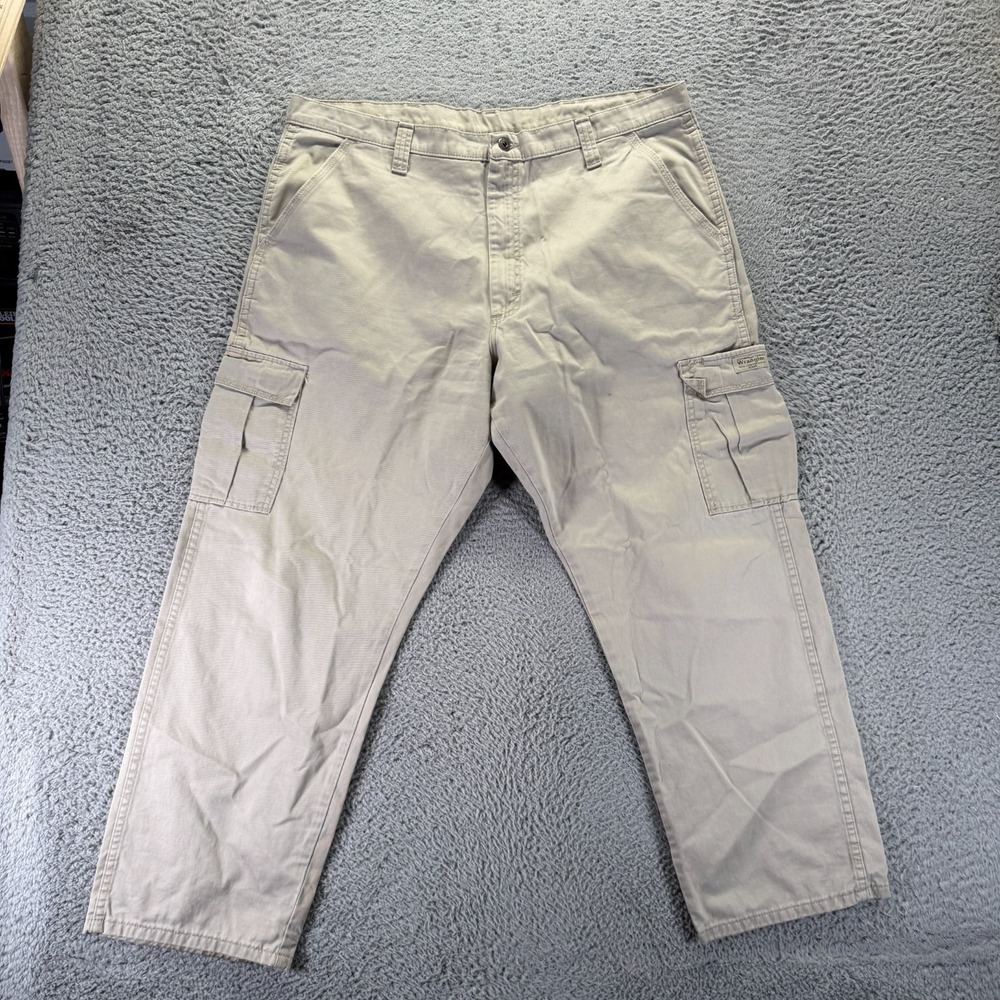 Wrangler Legacy Pant Mens 40x30 Beige Cotton Cargo Straight Relaxed Fit Workwear
